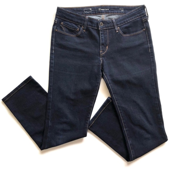 Levi’s Slight Curve Mid Rise Slim Dark Denim Jeans - Picture 4 of 11